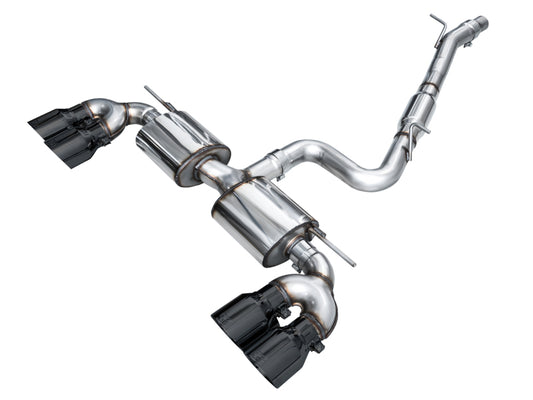 AWE Tuning 3015-43658 AWE MK8 Volkswagen Golf R 3in Touring Edition Quad Exhaust - Diamond Black Tips
