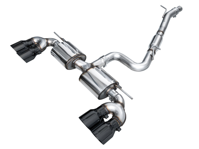 AWE Tuning 3015-43658 AWE MK8 Volkswagen Golf R 3in Touring Edition Quad Exhaust - Diamond Black Tips