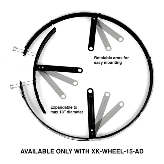 XKGLOW XK-WHEEL-15-AD XK Glow Adjustable LED RGB 15In Wheel Ring Light 1pc