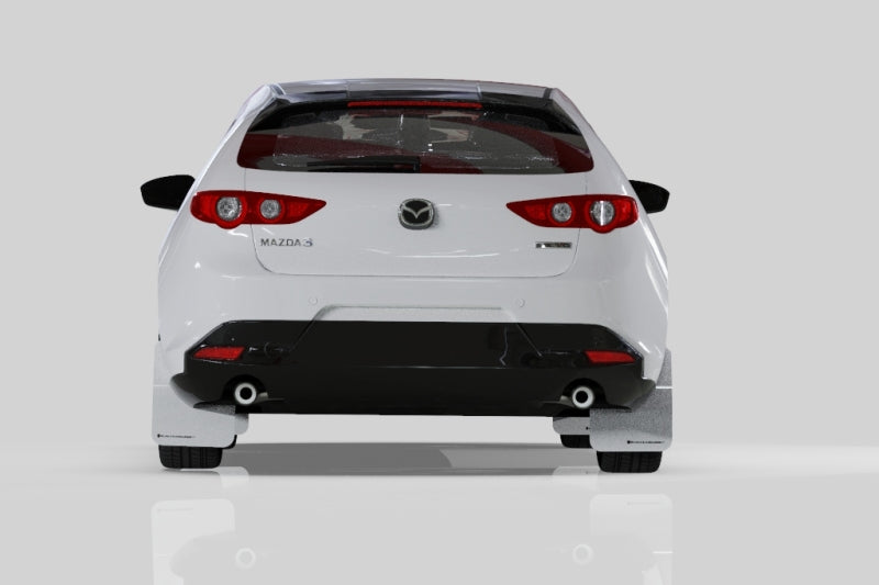 Rally Armor MF61-UR-BLK/WH 19-25 Mazda3 Hatchback Black UR Mud Flap w/White Logo