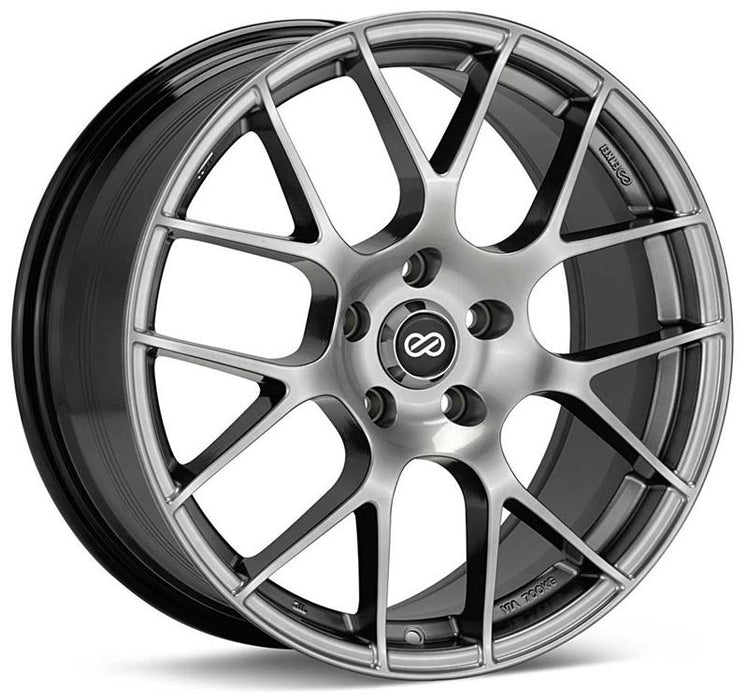 Enkei 467-895-1235HS Raijin 18x9.5 35mm Offset 5x120 Bolt Pattern 72.6 Bore Diameter Hyper Silver Wheel