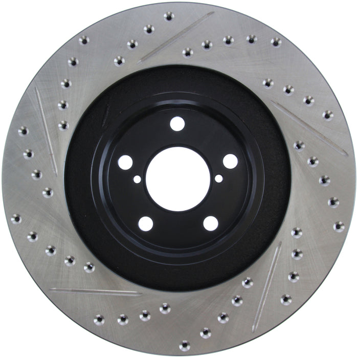 Stoptech 127.47018L StopTech 02-10 Subaru WRX Slotted & Drilled Left Front Rotor (exc. STi)