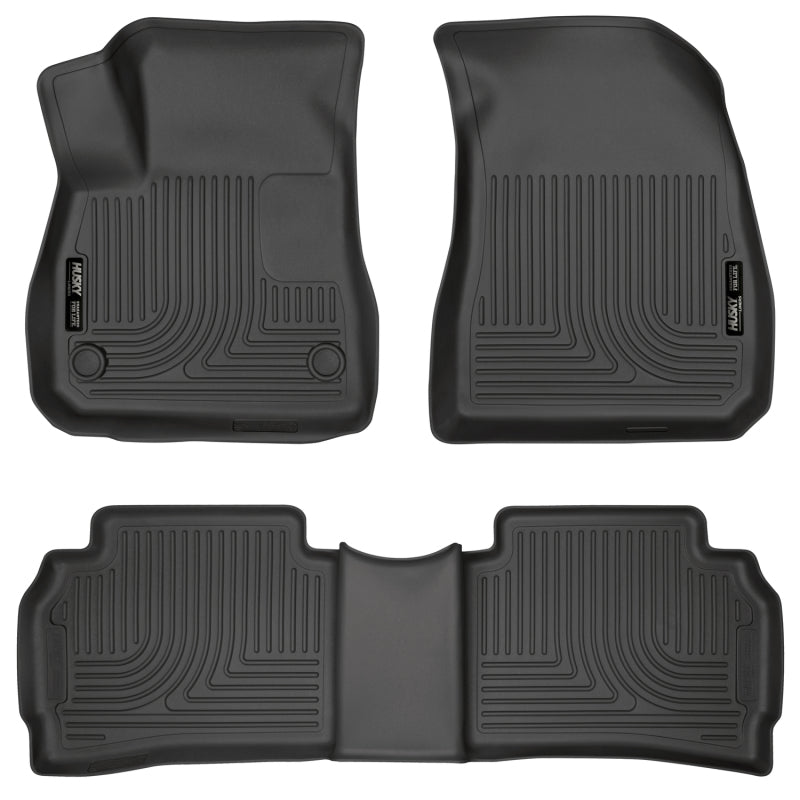 Husky Liners 99191 2016 Chevy Malibu Weatherbeater Black Front & 2nd Seat Floor Liners (Footwell Coverage)