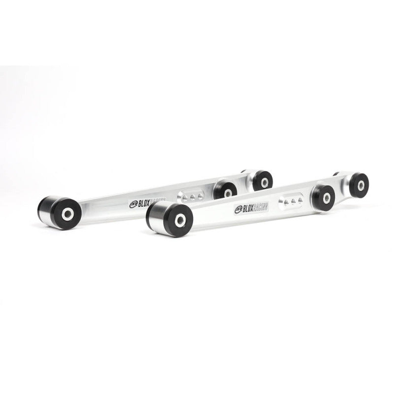BLOX Racing BXSS-21204-RAW-V2 V2 Billet Rear Lower Control Arms Poly Bushings 96-00 Honda Civic - Raw