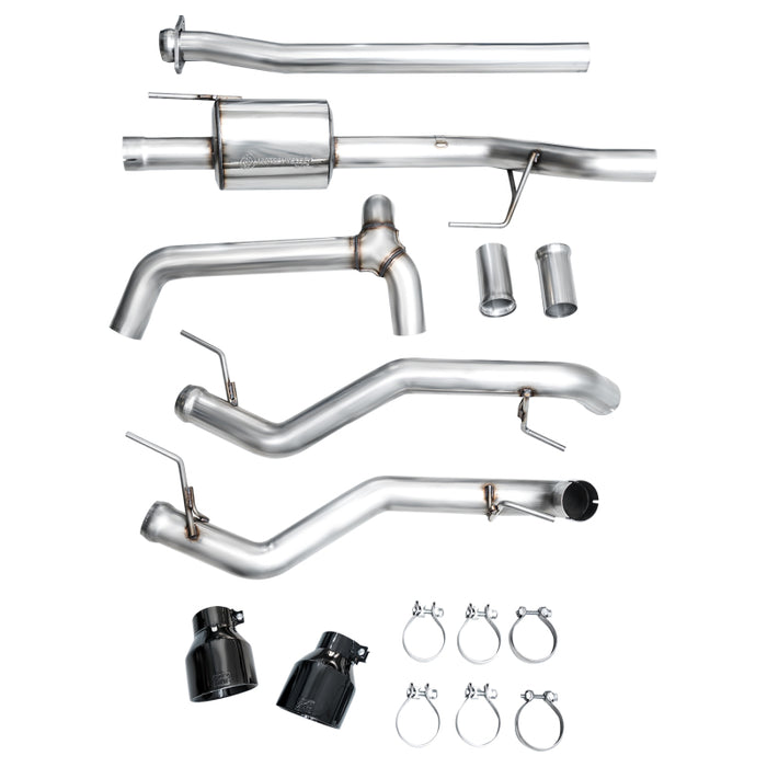 AWE Tuning 3020-33402 2021+ Ford F-150 Tremor (w/ Bumper Cutouts) 0FG Non-Resonated Catback -Diamond Black Tips