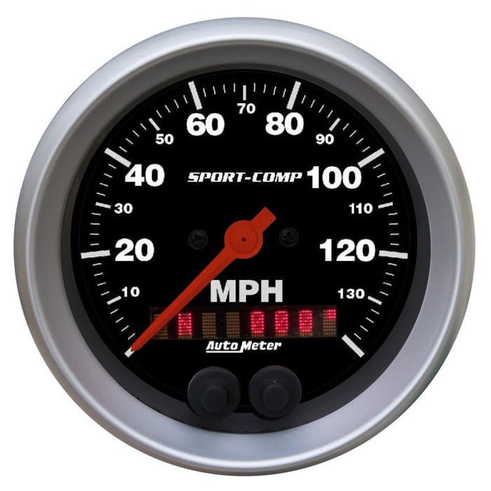 AutoMeter 3982 Autometer Sport-Comp 3-3/8 inch 140 MPH Electronic Speedometer w/ GPS Rally Nav Display Gauge