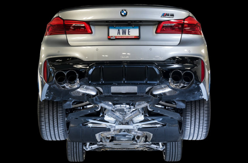 AWE Tuning 3025-43066 18-19 BMW F90 M5 SwitchPatch Cat-Back Exhaust- Black Diamond Tips