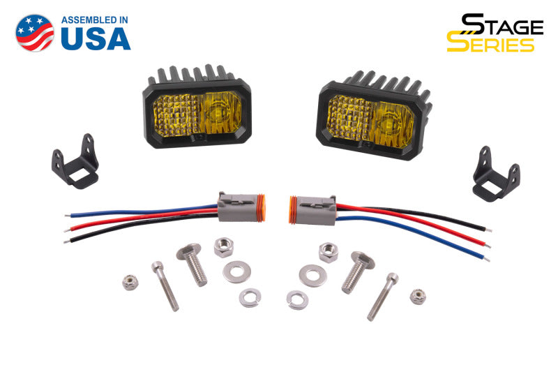 Diode Dynamics DD6391P Stage Series 2 In LED Pod Sport - Yellow Combo Standard ABL (Pair)