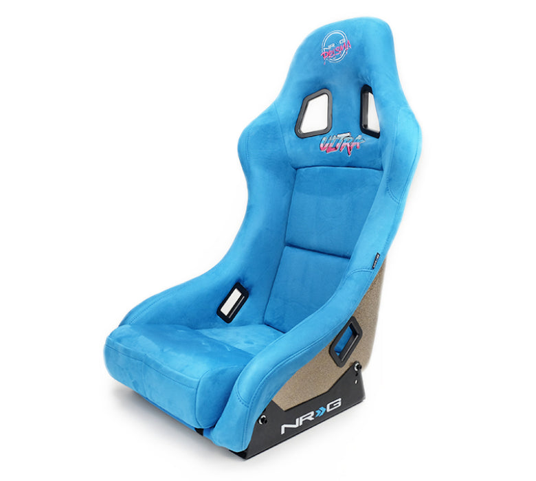 NRG FRP-303BL-ULTRA FRP Bucket Seat ULTRA Edition - Medium (Blue Alcantara/Pearlized Back)