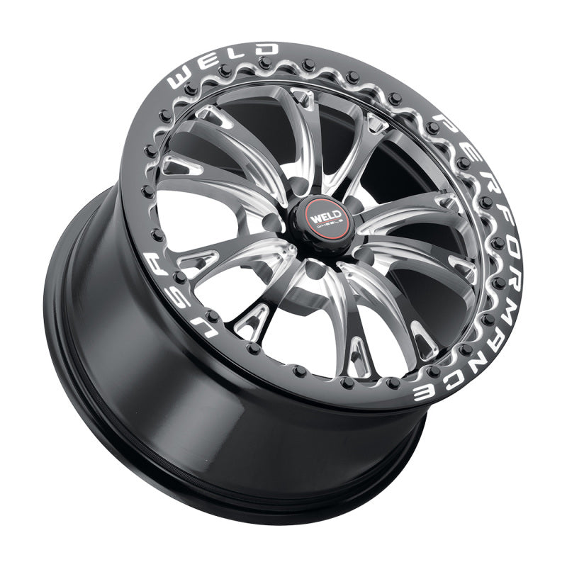 Weld S90880067P30 S908 18X10 Belmont Drag Beadlock 5X114.3 ET30 BS6.70 Gloss Black MIL Dia 78.1