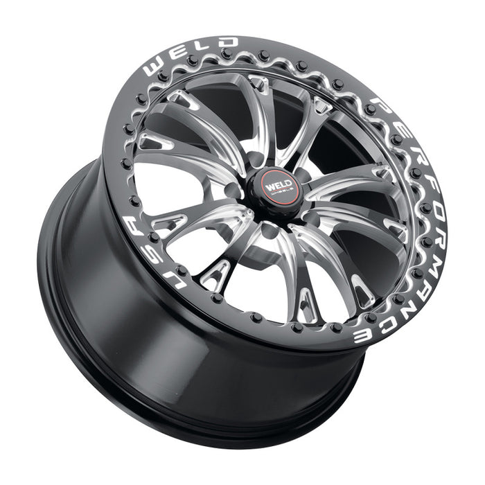 Weld S90882022P52 S908 18X12 Belmont Drag Beadlock 5X120 ET52 BS8.50 Gloss Black MIL Dia 78.1