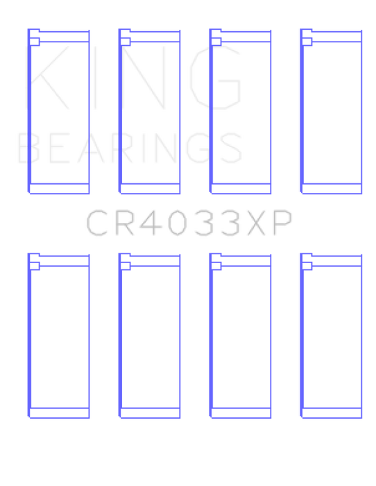 King Engine Bearings CR4033XP0.25 Honda F20C/F22C/97-01 H22A4 Rod Bearing Set - Size +0.25mm