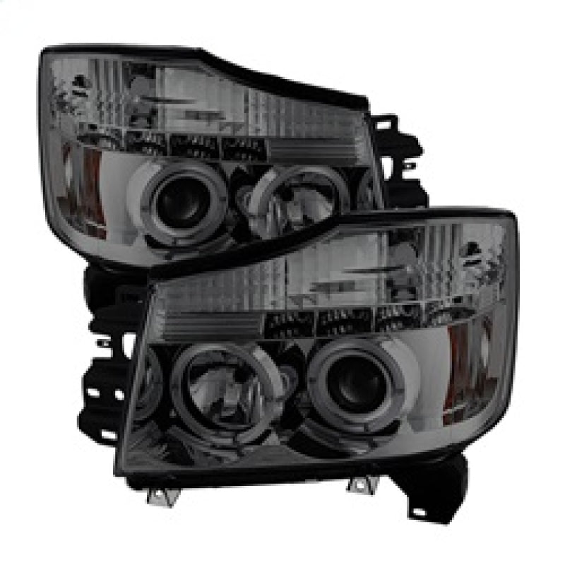 SPYDER 5033963 Spyder Nissan Titan 04-14/Armada 04-07 Projector Headlights LED Halo LED Smke PRO-YD-NTI04-HL-SM