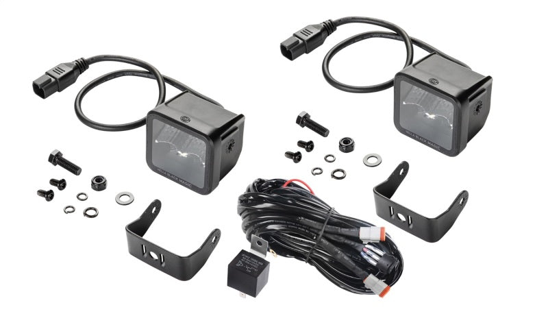 Hella 358176801 Universal Black Magic 2.7in L.E.D. Cube Kit - Flood Beam