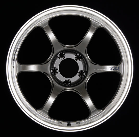 Advan YAT5G35AHB RG-D2 15x8.0 +35 4-100 Machining & Racing Hyper Black Wheel