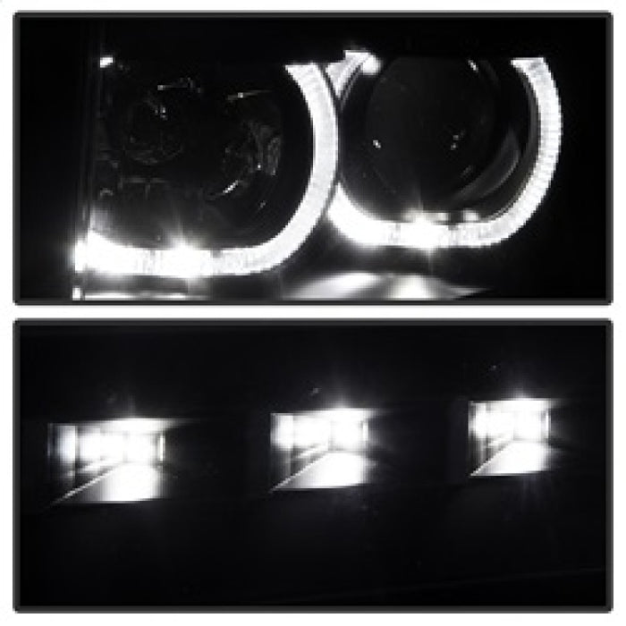 SPYDER 9032226 xTune Ford F150 09-14 Projector Headlights Halogen Model Only LED Halo Black PRO-JH-FF15009-CFB-BK