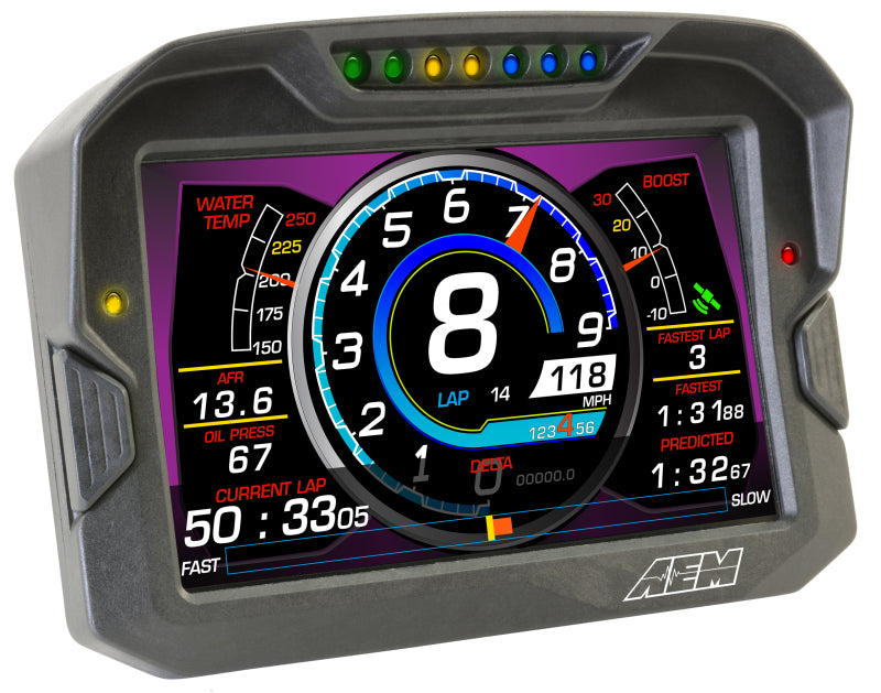 AEM 30-5703 CD-7 Logging GPS Enabled Race Dash Carbon Fiber Digital Display w/o VDM (CAN Input Only)