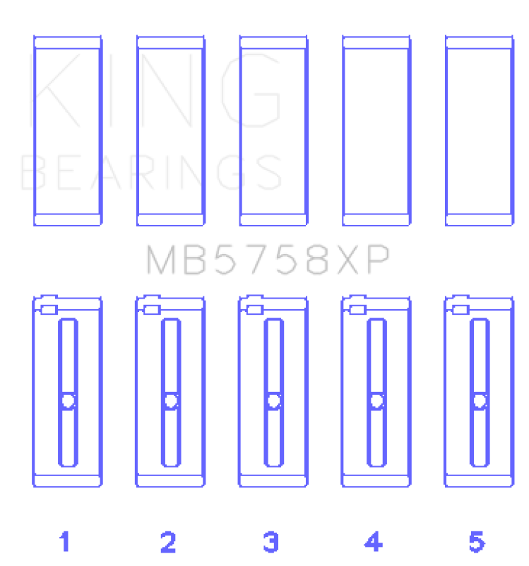 King Engine Bearings MB5758XP Peugeot EP6 1.6L/BMW N14B16C Main Bearing Set - Size STD