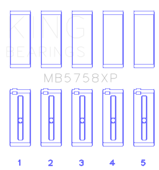 King Engine Bearings MB5758XP Peugeot EP6 1.6L/BMW N14B16C Main Bearing Set - Size STD