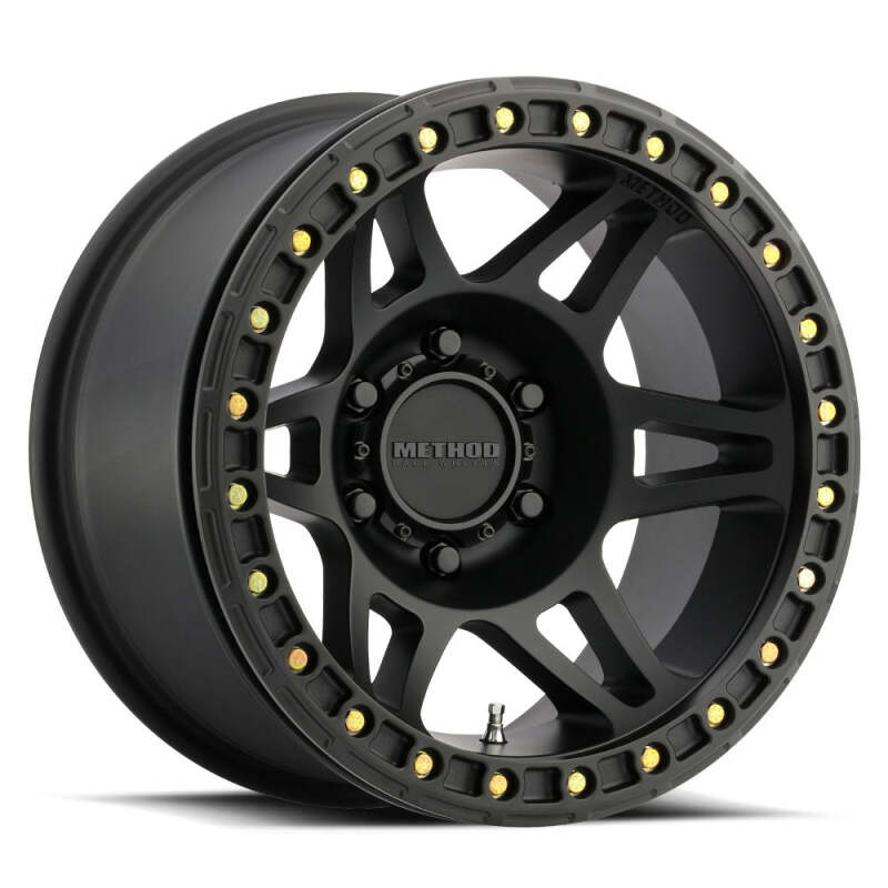 Method Wheels MR10679080544B Method MR106 Beadlock 17x9 -44mm Offset 8x6.5 130.81mm CB Matte Black w/BH-H36125 Wheel