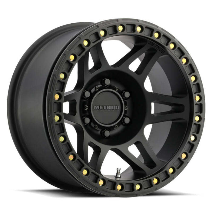 Method Wheels MR10679080544B Method MR106 Beadlock 17x9 -44mm Offset 8x6.5 130.81mm CB Matte Black w/BH-H36125 Wheel