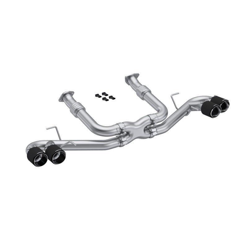 MBRP S70423CF 20-23 Chevrolet Corvette C8 3in Cat Back Quad Split Rear Exit w/ Carbon Fiber Tips - T304