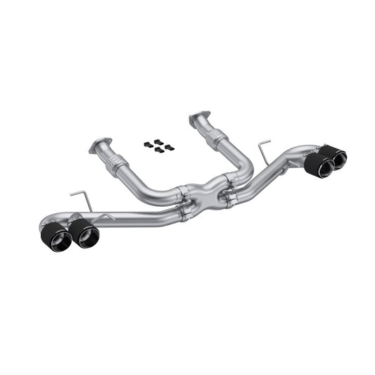 MBRP S70423CF 20-23 Chevrolet Corvette C8 3in Cat Back Quad Split Rear Exit w/ Carbon Fiber Tips - T304