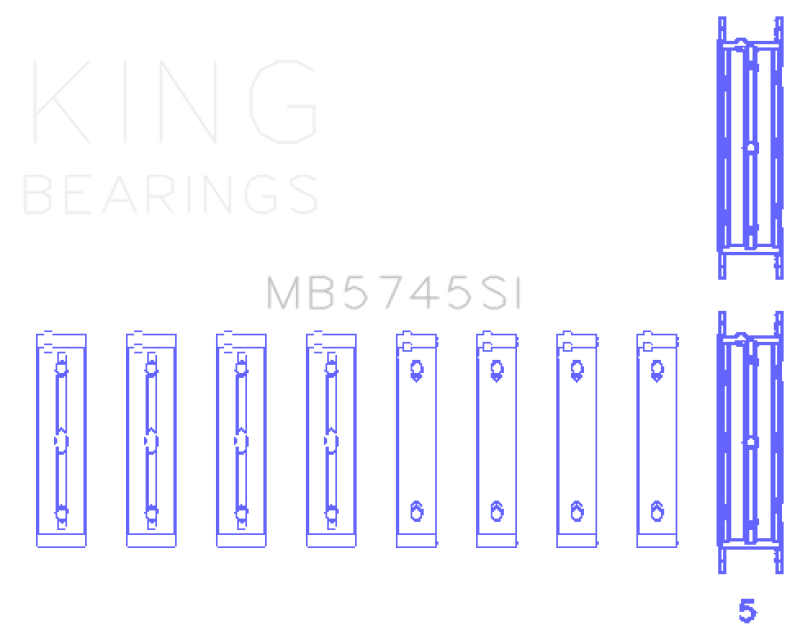 King Engine Bearings MB5745SI Subaru FA/FB Main Bearing Set - Size STD