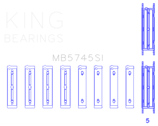 King Engine Bearings MB5745SI Subaru FA/FB Main Bearing Set - Size STD