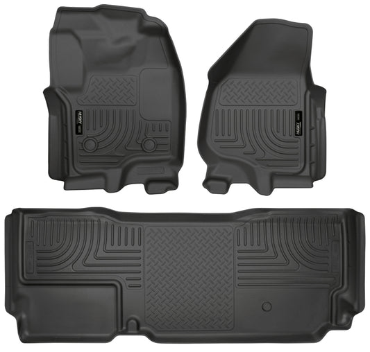Husky Liners 99721 2012.5 Ford SD Super Cab WeatherBeater Combo Black Floor Liners (w/o Manual Trans Case)