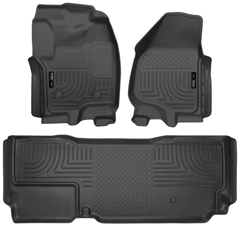 Husky Liners 99721 2012.5 Ford SD Super Cab WeatherBeater Combo Black Floor Liners (w/o Manual Trans Case)