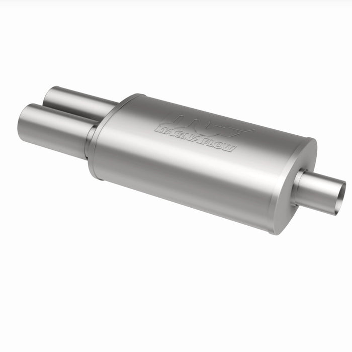 Magnaflow Perf Exhaust MAG14815 Stainless Muffler 2.25in In / Dual 3in Tips Out
