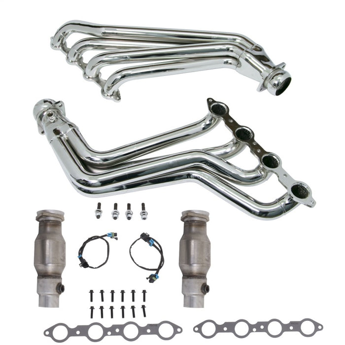 BBK 4021 10-15 Camaro LS3 L99 Long Tube Exhaust Headers With Converters - 1-3/4 Chrome