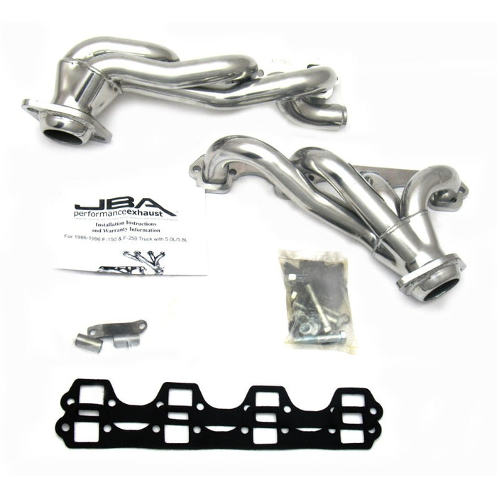 JBA 1628SJS 87-96 Ford F-150 5.8L SBF 1-5/8in Primary Silver Ctd Cat4Ward Header