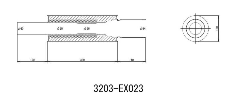HKS 3203-EX023 Universal Muffler 2.5 Inlet / 3.7in Outlet (SUS304 NO COATING)