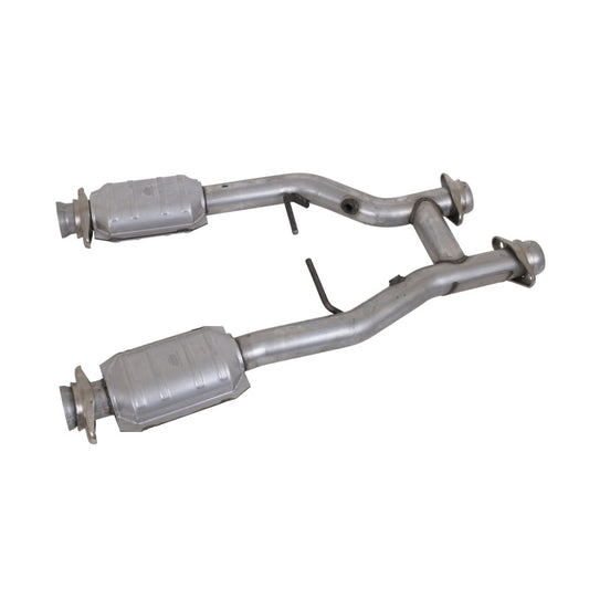 BBK 1538 96-04 Mustang 4.6 GT / Cobra Short Mid H Pipe w Catalytic Converters 2-1/2 For Long Tube Headers