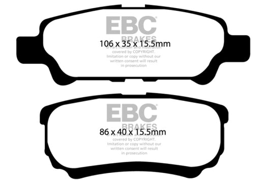 EBC DP41563R 11-14 Chrysler 200 2.4 Yellowstuff Rear Brake Pads