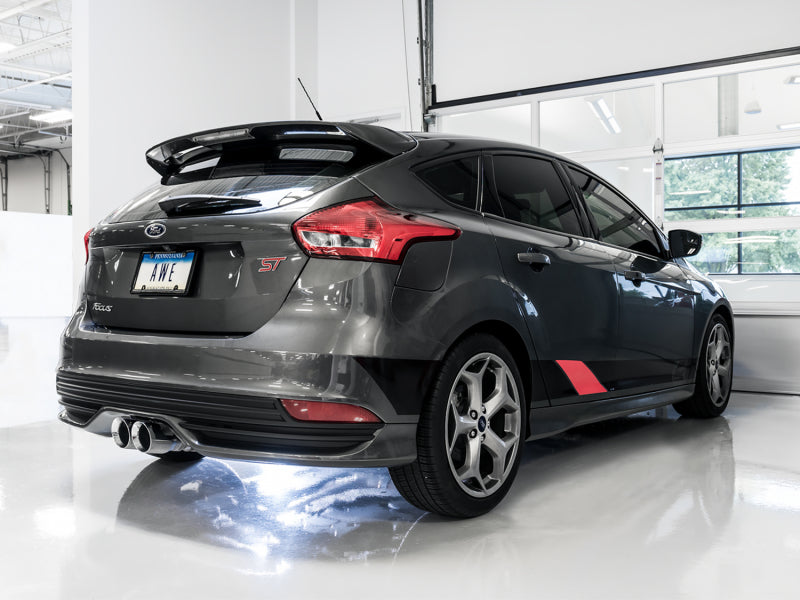 AWE Tuning 3020-32038 Ford Focus ST Touring Edition Cat-back Exhaust - Resonated - Chrome Silver Tips