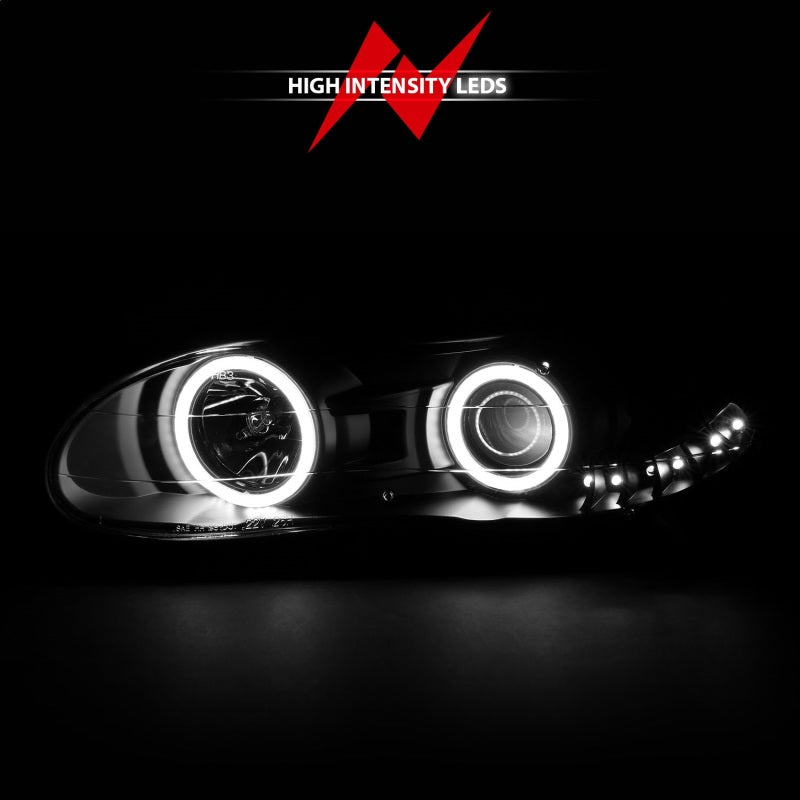 ANZO 121160 1998-2002 Chevrolet Camaro Projector Headlights w/ Halo Black