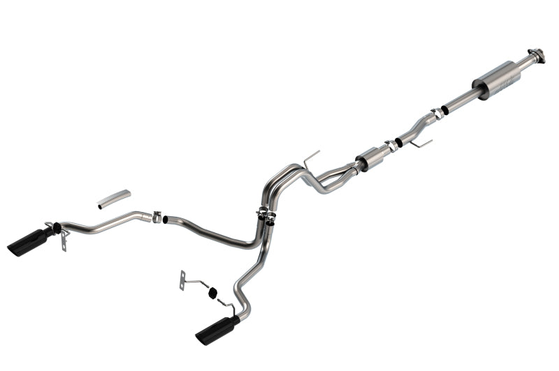 Borla 140866BC F-150 2021 5.0L 4dr CC SB EC STB Lariat/KR/Pltnm/LTD 3/2.25 SRE Cat-Back S-Type Black CHR Tips