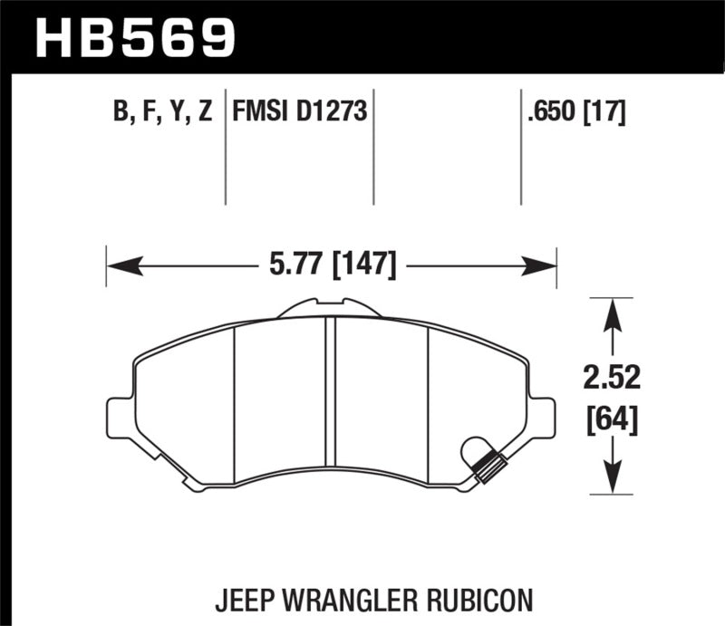 Hawk Performance HB569Z.650 Ceramic Street Brake Pads