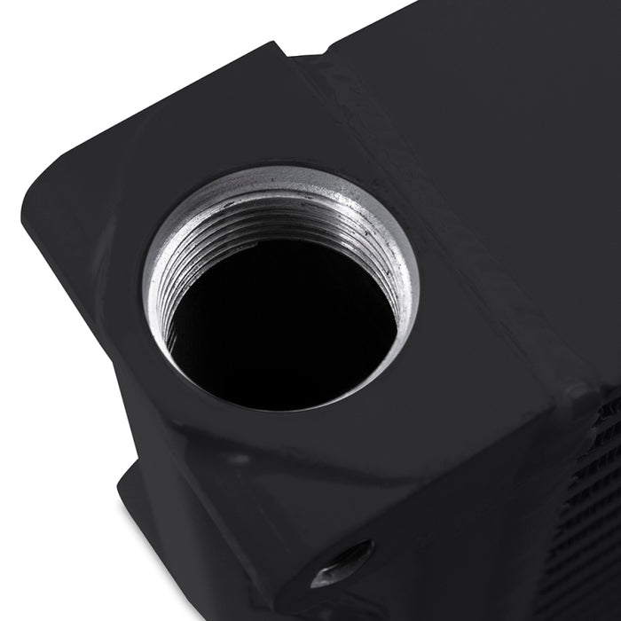 Mishimoto MMOC-SSO-17BK Heavy-Duty Oil Cooler - 17in. Same-Side Outlets - Black