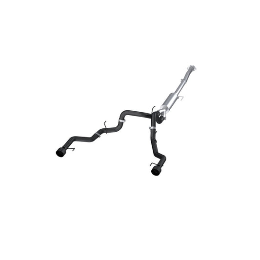MBRP S5268BLK 22-23 Ford F150 T304 5in OD Black Tip Dual Rear Exit 3in Black Coated Cat Back Exhaust