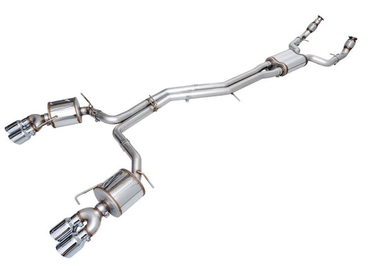 AWE Tuning 3015-42103 19-23 Audi C8 S6/S7 2.9T V6 AWD Touring Edition Exhaust - Chrome Silver Tips
