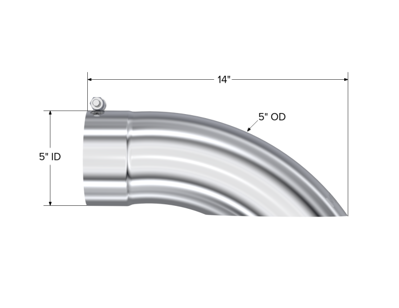 MBRP T5085 Universal Tip 5 O.D. Turn Down 5 inlet 14 length