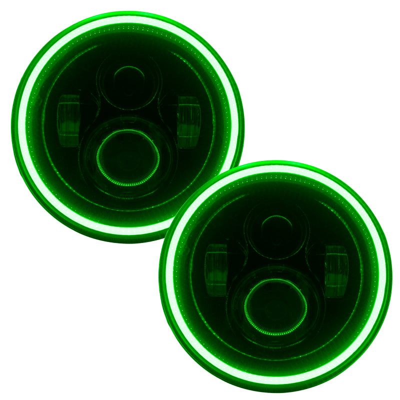 ORACLE Lighting 5769-004 Oracle 7in High Powered LED Headlights - Black Bezel - Green