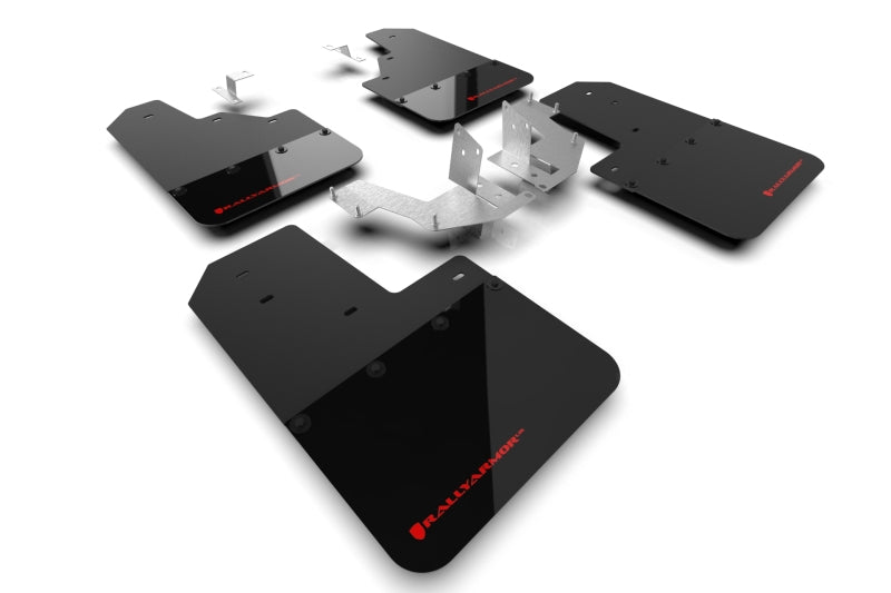 Rally Armor MF85-NO-PL-RD 21-25 Ford Bronco (Plstc Bmpr - NO Rptr/Sprt - NO RR/RB) Blk Mud Flap w/Red Logo