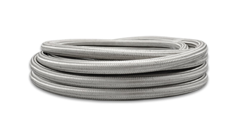 Vibrant 18428 SS Braided Flex Hose with PTFE Liner -8 AN 0.42in ID (20 foot roll)