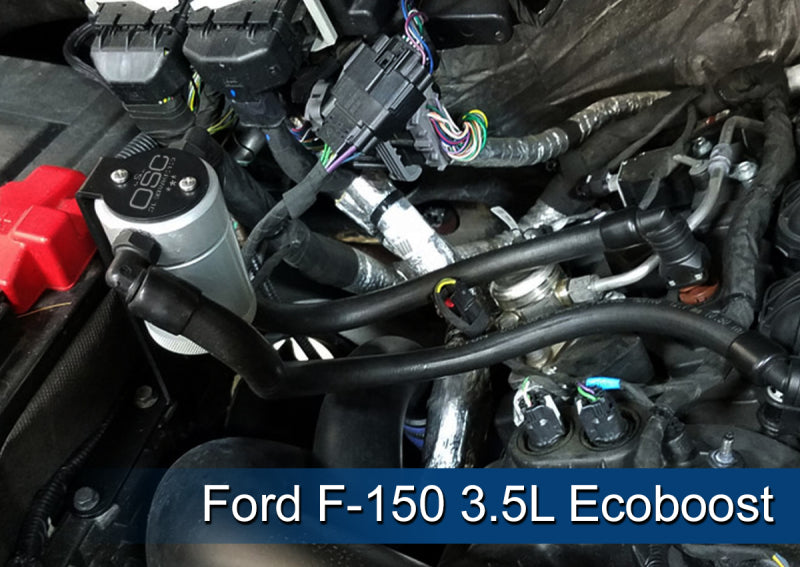 J&L 3016P-C 2011-2025 Ford F-150 2.7L/3.5L/5.0L Passenger Side Oil Separator 3.0 - Clear Anodized