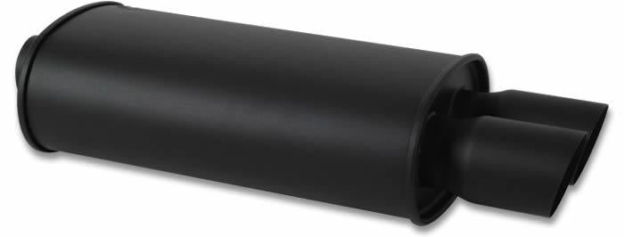Vibrant 1146 StreetPower FLAT BLACK Oval Muffler with Single 3in Outlet - 2.5in inlet I.D.